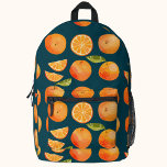 Citrus Orange Bedruckter Rucksack<br><div class="desc">Köstliche Zitrusfrüchte Orangen Muster. Originelle Kunst von Nic Squirrell.</div>