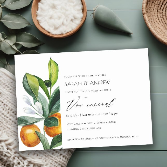Citrus Orange Botanical Boho Vow Renewal Einladung (Von Creator hochgeladen)