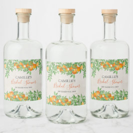 Citrus Orange Brautparty Personalisiert Alkoholflaschenetikett