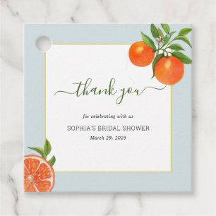 Citrus Orange Brautparty Vielen Dank Geschenkanhänger