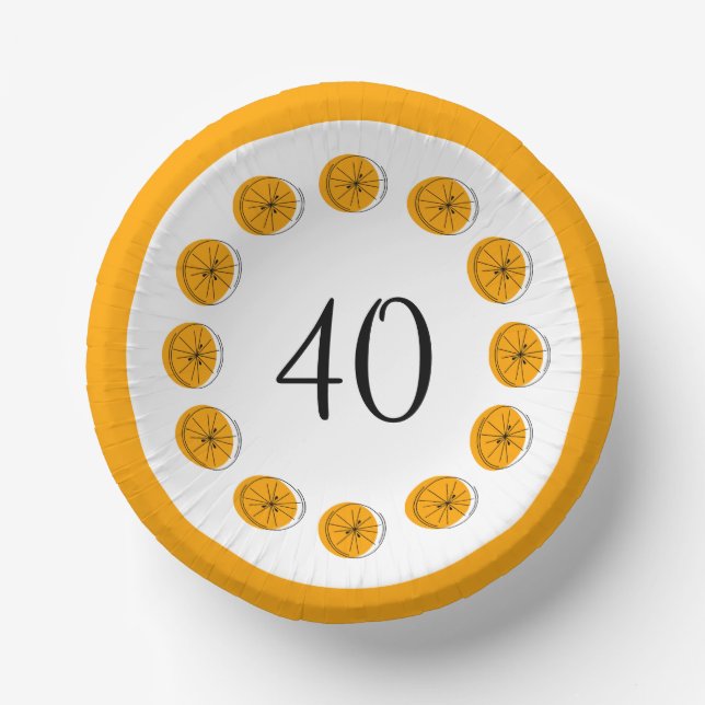 Citrus Orange Circle Age Pappteller (Vorderseite)
