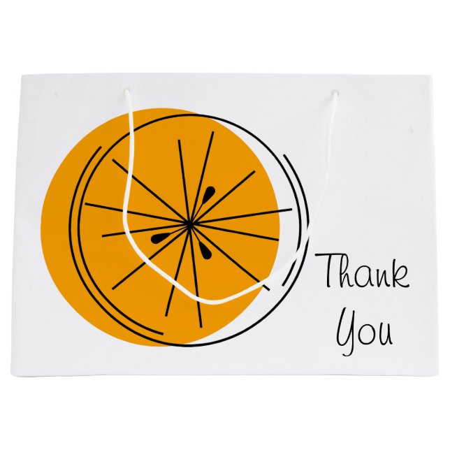 Citrus Orange Danke, Geschenktasche groß Große Geschenktüte (Vorderseite)