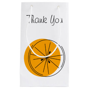 Citrus Orange Danke, Geschenktasche klein Kleine Geschenktüte