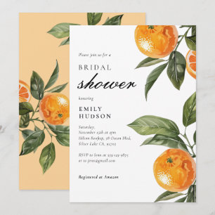 Citrus Orange Elegantes Brautparty Einladung