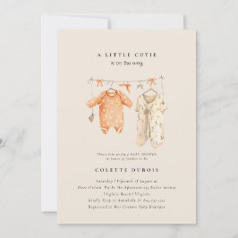 Citrus Orange Floral Kleine Süsse Kinderdusche Einladung