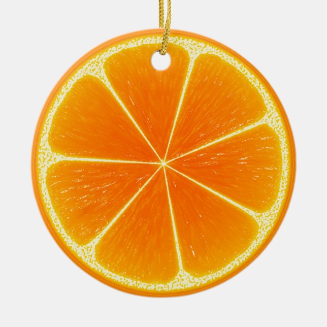 Citrus Orange Fruit Slice Keramik Ornament (Vorne)