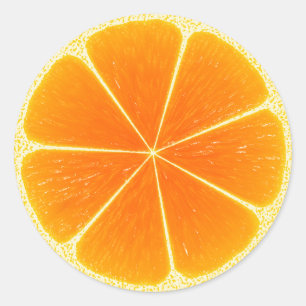 Citrus Orange Fruit Slice Runder Aufkleber
