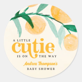 Citrus Orange Kleine Süsse Kinderdusche Runder Aufkleber