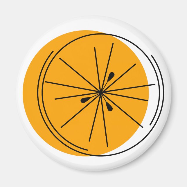Citrus Orange-Magnet rund Magnet (Vorne)