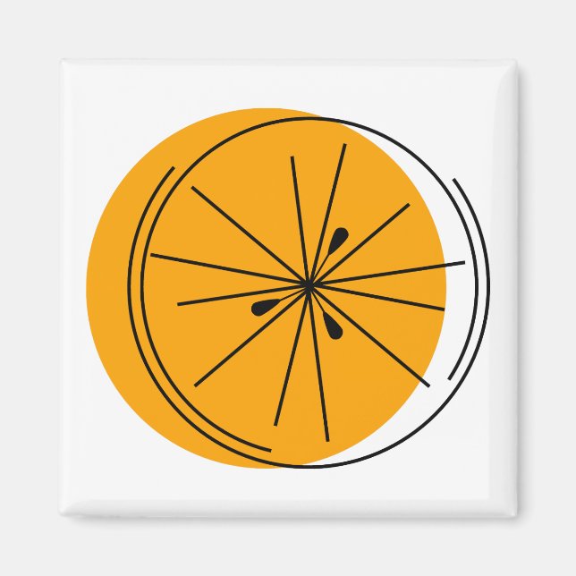 Citrus Orange-Magnetquadrat Magnet (Vorne)