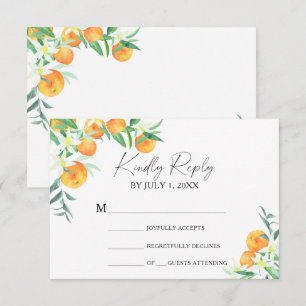 Citrus orange - Mariage carte RSVP