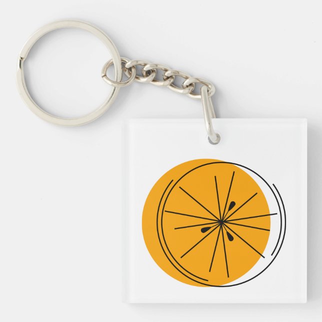 Citrus Orange Monogram, beidseitig Schlüsselanhänger (Vorderseite)