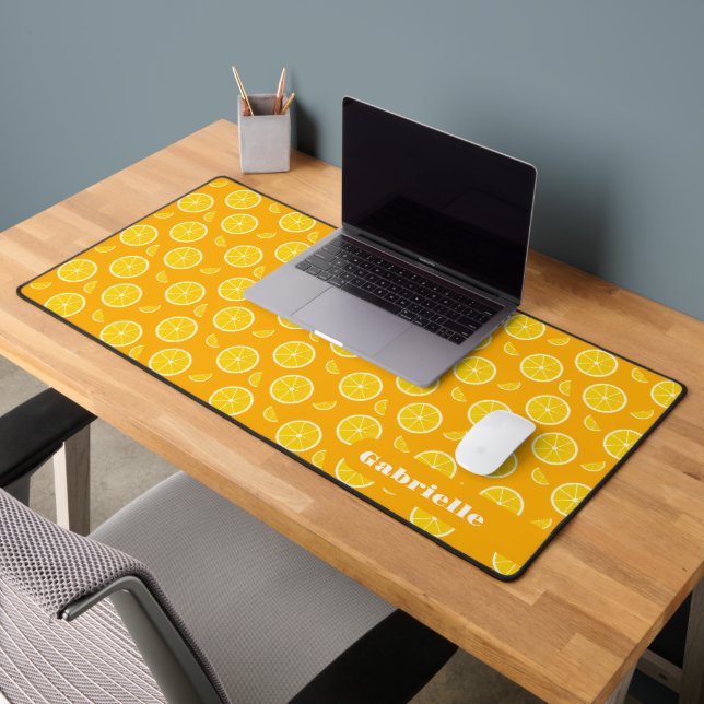 Citrus Orange Pattern Fruchtnahrungsnahrung Desk M Schreibtischunterlage (Büro 2)