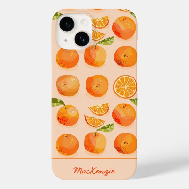 Citrus Orange Personalisiert Case-Mate iPhone 14 Hülle (Rückseite)