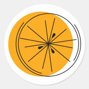 Citrus Orange rund Runder Aufkleber