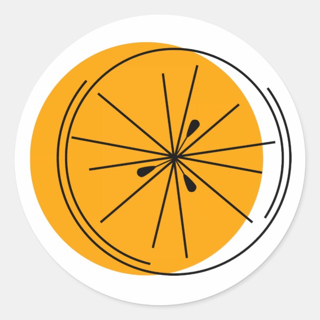 Citrus Orange rund Runder Aufkleber (Vorderseite)