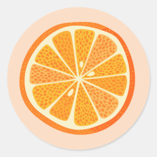Citrus Orange Runder Aufkleber