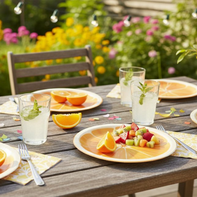 Citrus Orange Slice Paper Plate Pappteller (Von Creator hochgeladen)