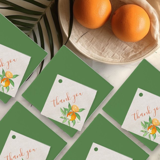 Citrus Orange und Blossom Blume Personalisiert Geschenkanhänger (Favor Tags from my Citrus Orange Baby Shower Collection)