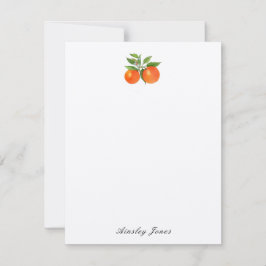 Citrus Orange Wasserfarbe Personalisiert Mitteilungskarte
