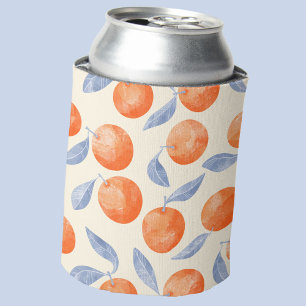 Citrus Orange Wasserfarbmuster Dosenkühler