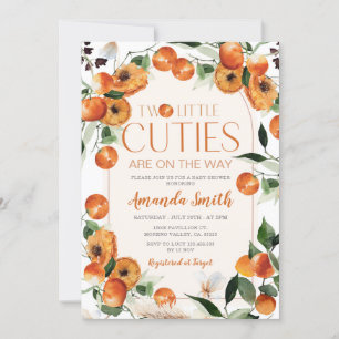 Citrus Orange Zwei kleine Süssen sind auf dem Weg Einladung
