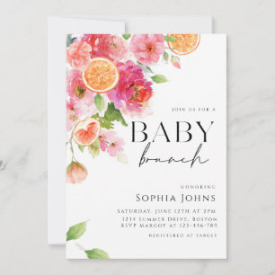 Citrus Orangen rosa Blumengebäck Einladung