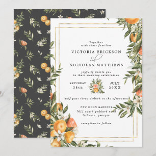 Citrus Orchard Boho Botanical Wedding Einladung