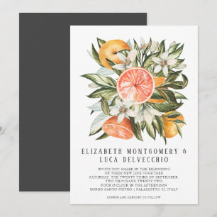 Citrus Orchard Boho Botanical Wedding Einladung