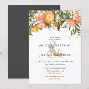 Citrus Orchard   Boho Botanical Wedding Einladung