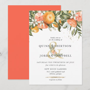 Citrus Orchard Boho Botanical Wedding Einladung