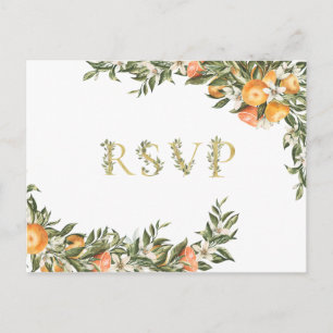 Citrus Orchard Boho Greenery Wedding RSVP Einladungspostkarte
