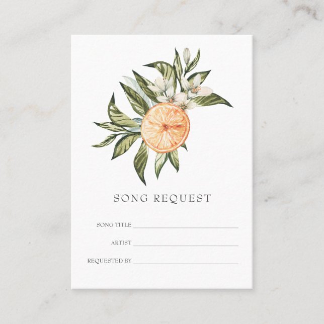 Citrus Orchard | Boho Song Request Enclosure Card Visitenkarte (Vorderseite)