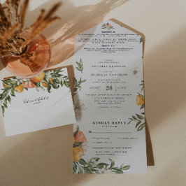 Citrus Orchard Botanic | Alles in einer Hochzeitsf All In One Einladung