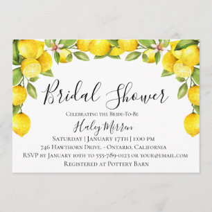 Citrus Orchard Bridal Dusche Einladung