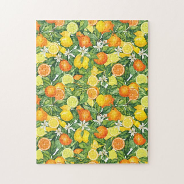 Citrus Orchard Harvest:  Lemon & Orange pattern (Vertikal)