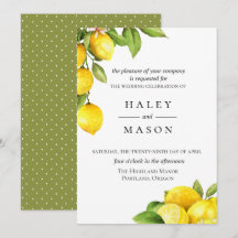 Citrus Orchard Lemon Einladung zur Hochzeit
