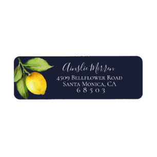 Citrus Orchard Rückkehr Marine Blue Address Labels