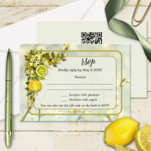 Citrus Orchard Wedding RSVP Card
