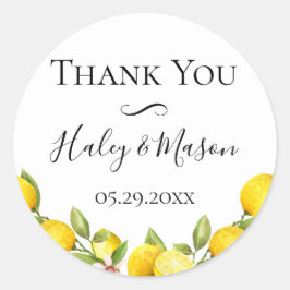 Citrus Orchard Wedding Vielen Dank Runder Aufkleber