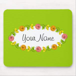 Citrus Oval Green Mauspad