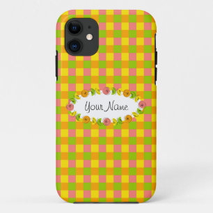 Citrus Oval Karo Name iPhone Fall Case-Mate iPhone Hülle