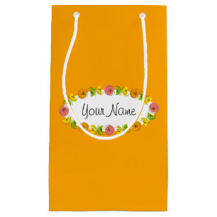 Citrus Oval Orange Name Geschenktasche klein Kleine Geschenktüte