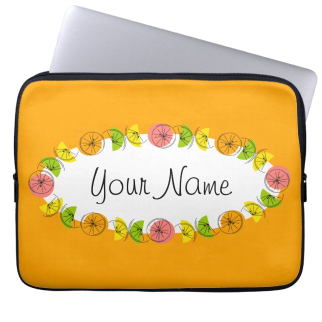 Citrus Oval Orange Notebook-Hülle Laptopschutzhülle (Vorderseite)