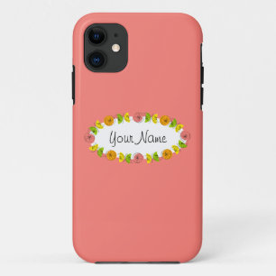 Citrus Oval Pink Name iPhone Fall Case-Mate iPhone Hülle