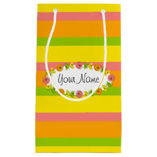 Citrus Oval Stripe Classic Nom sac cadeau petit