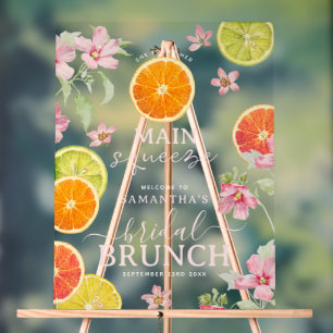 Citrus Pink Main Squeeze Brautjungfern Brunch Acrylschild