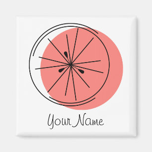 Citrus Pink-Name-Magnetquadrat Magnet
