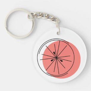 Citrus Pink Schlüsselanhänger Kreis doppelseitig