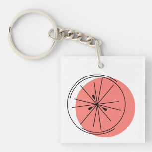 Citrus Pink Schlüsselanhänger Quadrat beidseitig